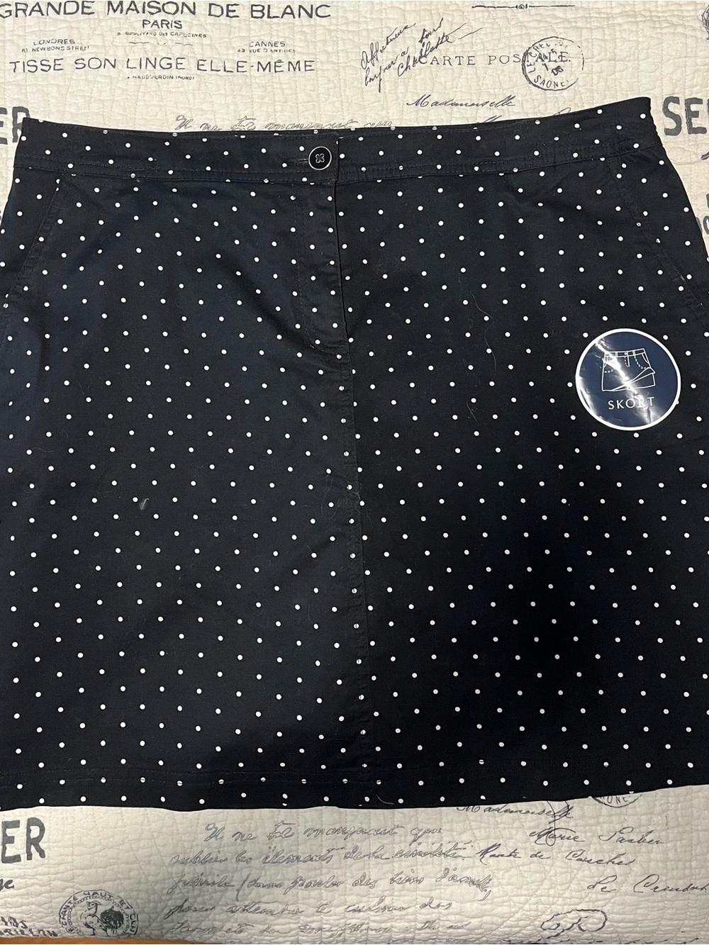 Karen Scott Black Polka Dot Skort